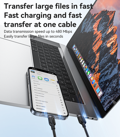 كابل يسيدو Yesido CA132C بطول 1.2 متر (USB-A إلى Type-C) بقوة 18 واط - تصميم مضفر مصفح وهيكل من سبائك الألومنيوم