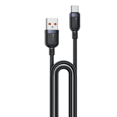 Yesido CA133C 18W Long USB-A to USB-C Cable – 2m Braided Nylon & Aluminum Alloy Connectors (3A)