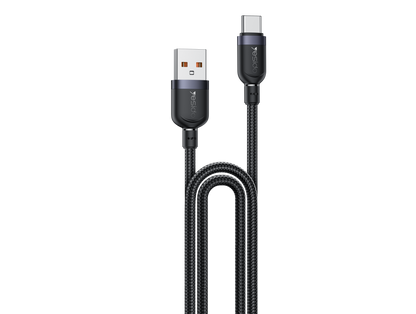 كابل يسيدو Yesido CA133C بطول 2 متر (USB-A إلى Type-C) بقوة 18 واط - تصميم مضفر مصفح وهيكل من الألومنيوم
