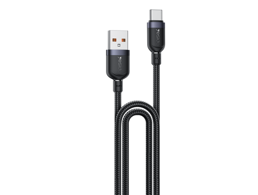 Yesido CA133C 18W Long USB-A to USB-C Cable – 2m Braided Nylon & Aluminum Alloy Connectors (3A)