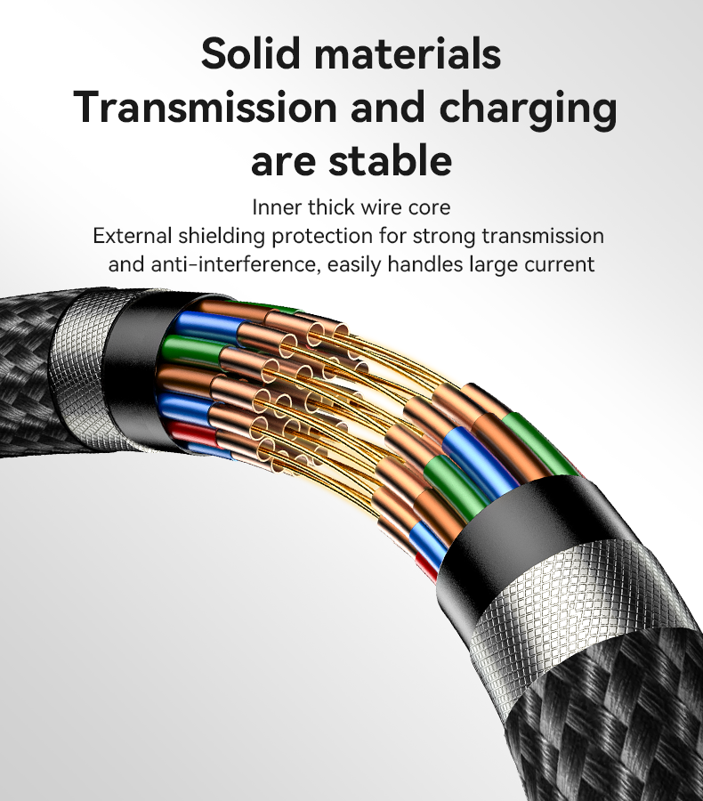 كابل يسيدو Yesido CA133C بطول 2 متر (USB-A إلى Type-C) بقوة 18 واط - تصميم مضفر مصفح وهيكل من الألومنيوم
