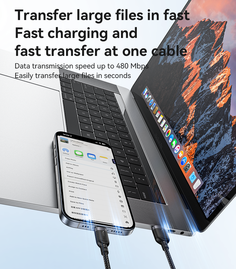 كابل يسيدو Yesido CA133C بطول 2 متر (USB-A إلى Type-C) بقوة 18 واط - تصميم مضفر مصفح وهيكل من الألومنيوم