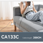 Yesido CA133C 18W Long USB-A to USB-C Cable – 2m Braided Nylon & Aluminum Alloy Connectors (3A)