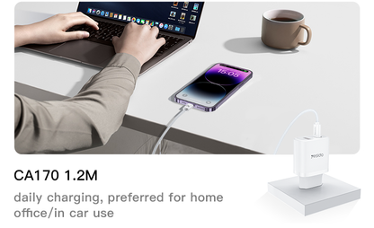 كابل يسيدو Yesido CA170 بطول 1.2 متر (Type-C إلى Lightning) بقوة 27 واط