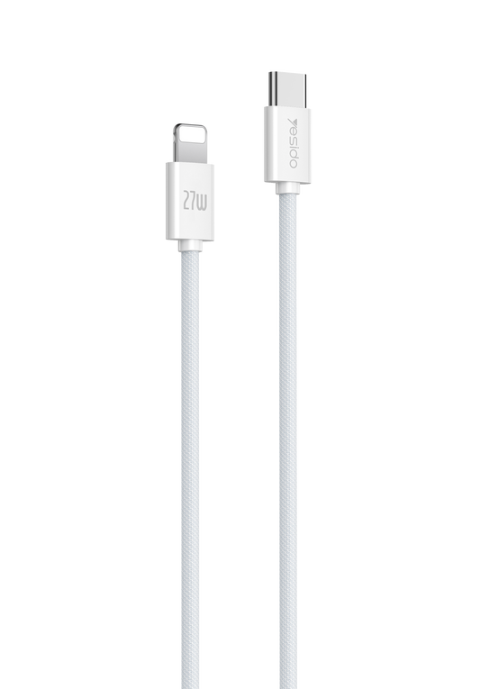 Yesido CA170 PD 27W USB-C to Lightning Charging & Data Cable – 1.2m PP Yarn Braided Design