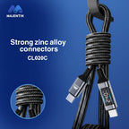Majentik CL-020 240W Type-C to Type-C Fast Charging Cable with Real-Time Digital Power Display (100cm)