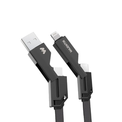 Majentik CL-012 4-in-1 Fast Charging Data Cable – 100W PD Fabric Braided with Auto Power-Off (1M)