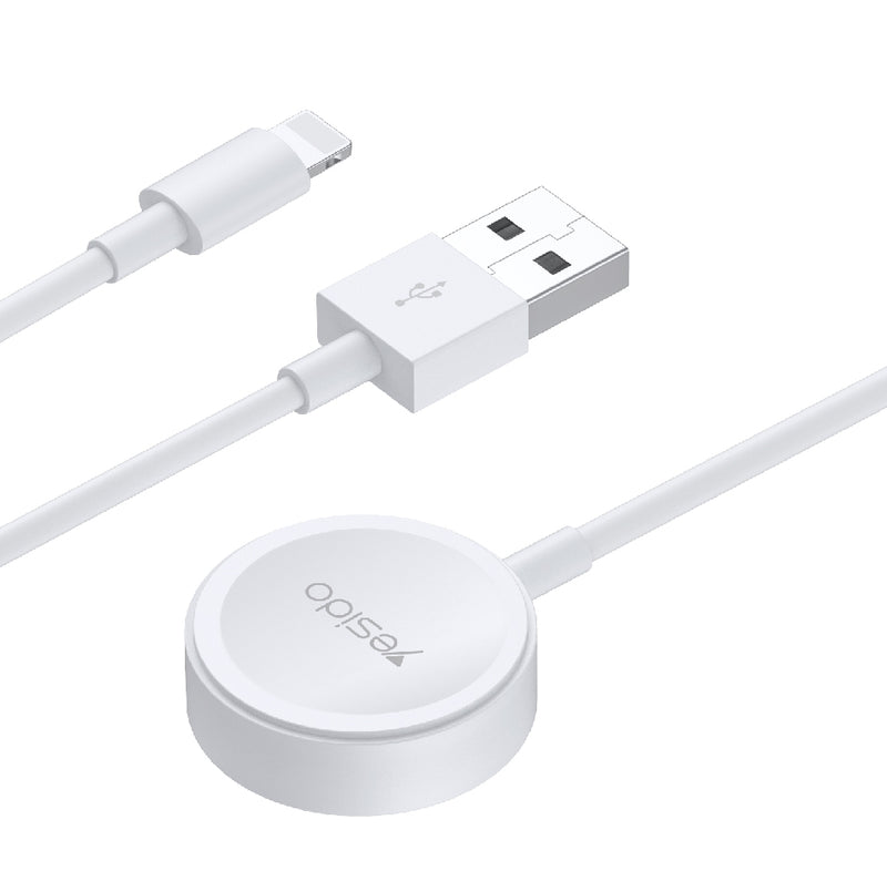 Yesido CA70 2-in-1 Charging Cable – Smart Magnetic Wireless Charger for Apple Watch & 2.4A Lightning Cable with Imported IC Chip