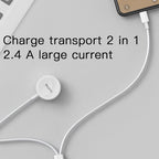 Yesido CA70 2-in-1 Charging Cable – Smart Magnetic Wireless Charger for Apple Watch & 2.4A Lightning Cable with Imported IC Chip