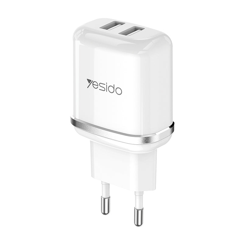 شاحن السفر Yesido YC-26 بمنفذين USB وقدرة 2.4A - يشمل كابل Micro USB