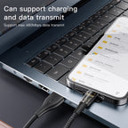 Yesido CA104 Transparent Gold Braided USB to Lightning Data Cable – 1.2m TPE+PC Protective Armor Sleeve with 2.4A Fast Charging