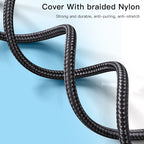 Yesido CA104 Transparent Gold Braided USB to Lightning Data Cable – 1.2m TPE+PC Protective Armor Sleeve with 2.4A Fast Charging