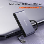 Yesido HB12 4-in-1 USB Hub Adapter – Aluminum Alloy Splitter with Quad USB 2.0 Ports, 480Mbps High-Speed Data Transfer & Plug and Play