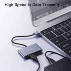 Yesido HB12 4-in-1 USB Hub Adapter – Aluminum Alloy Splitter with Quad USB 2.0 Ports, 480Mbps High-Speed Data Transfer & Plug and Play