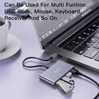 Yesido HB12 4-in-1 USB Hub Adapter – Aluminum Alloy Splitter with Quad USB 2.0 Ports, 480Mbps High-Speed Data Transfer & Plug and Play