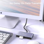 Yesido HB12 4-in-1 USB Hub Adapter – Aluminum Alloy Splitter with Quad USB 2.0 Ports, 480Mbps High-Speed Data Transfer & Plug and Play