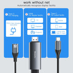 Yesido HM01 85W PD USB-C to HDMI Cable Adapter – 1.8m High-Definition Display Cable with PD3.0 Fast Charging (Gray)