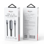 Yesido HM01 85W PD USB-C to HDMI Cable Adapter – 1.8m High-Definition Display Cable with PD3.0 Fast Charging (Gray)