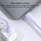 Yesido CA152 60W USB-C to USB-C Fast Charging Cable – 1m Ultra-Soft Liquid Silicone Design (Blue / Purple)