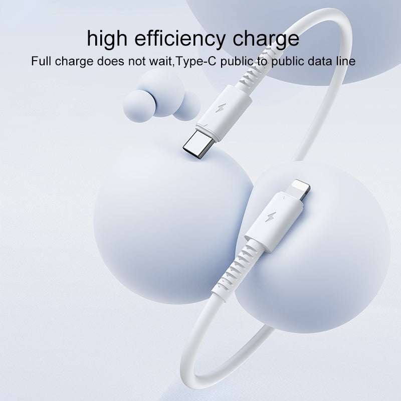 كابل يسيدو Yesido CA153 بطول 1 متر (Type-C إلى Lightning) بقوة 20 واط - تصميم مرن من مادة PVC وقالب خاص حصري