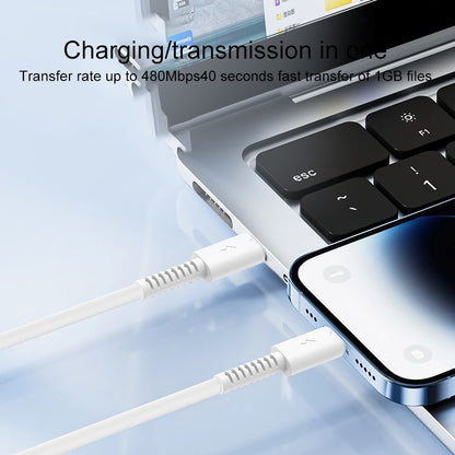 كابل يسيدو Yesido CA153 بطول 1 متر (Type-C إلى Lightning) بقوة 20 واط - تصميم مرن من مادة PVC وقالب خاص حصري