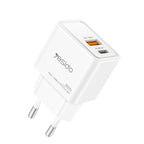 Yesido YC61 20W GaN Fast Wall Charger – Dual Port (USB-C + USB-A) Power Adapter