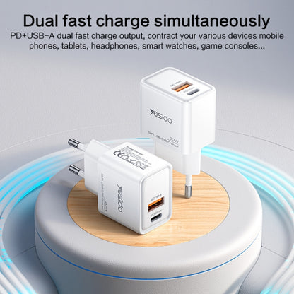 شاحن Yesido YC61 الذكي بقوة 20 واط - تقنية GaN المتقدمة بمنفذين (USB-A + Type-C)