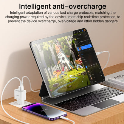 شاحن Yesido YC61 الذكي بقوة 20 واط - تقنية GaN المتقدمة بمنفذين (USB-A + Type-C)
