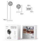 Yesido YF11 Smart Folding & Retractable Fan – 6000mAh Large Battery, Remote Control Oscillating Head, 3-Blade 5W Telescopic Fan