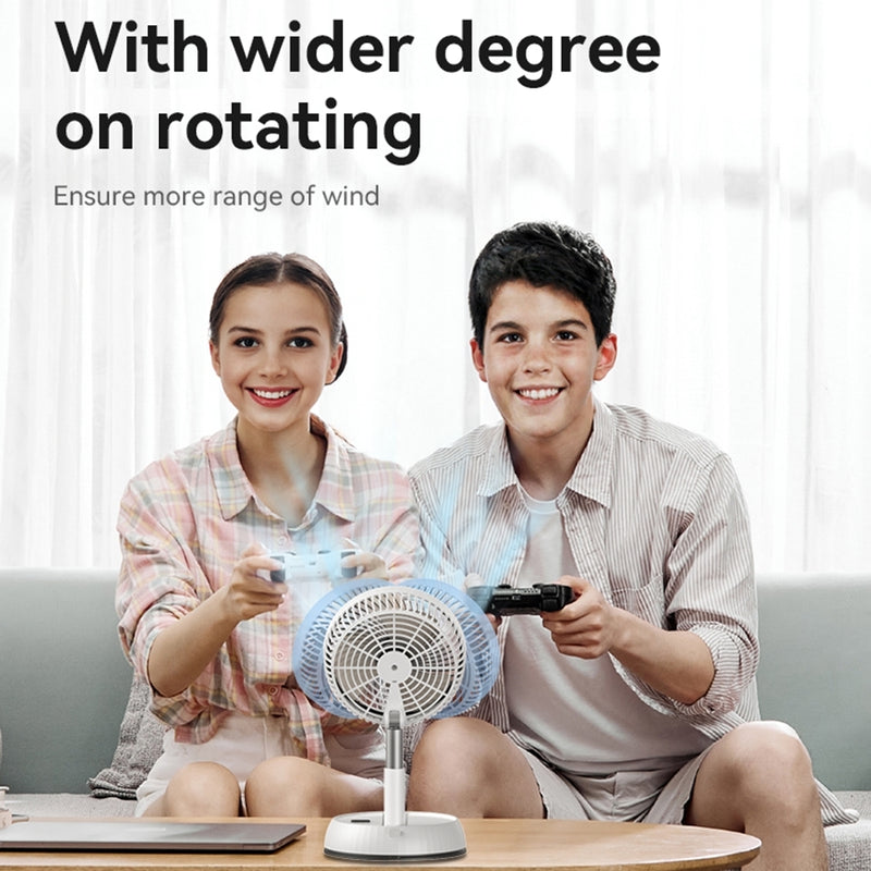 Yesido YF11 Smart Folding & Retractable Fan – 6000mAh Large Battery, Remote Control Oscillating Head, 3-Blade 5W Telescopic Fan