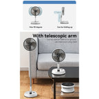 Yesido YF11 Smart Folding & Retractable Fan – 6000mAh Large Battery, Remote Control Oscillating Head, 3-Blade 5W Telescopic Fan