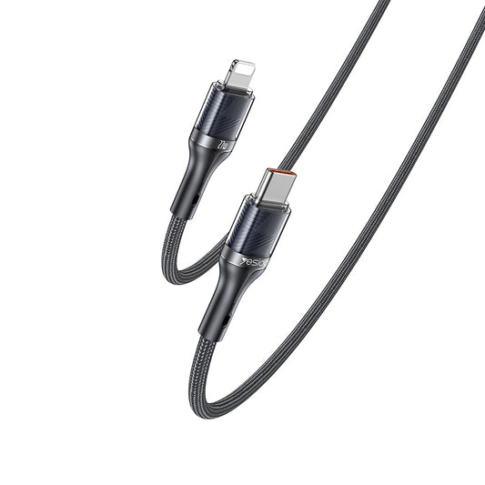 Yesido CA167 27W PD Fast Charging & Data Cable USB-C to Lightning – 1.2m Heavy-Duty PP Braided Design
