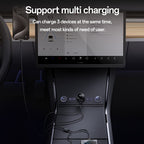 شاحن السيارة Yesido Y61 المتطور بقدرة 53 واط - مزود بكابلات Type-C و Lightning قابلة للسحب ومنفذ USB