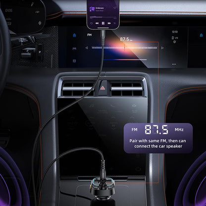 جهاز إرسال FM ومحول بلوتوث 5.3 للسيارة Yesido Y70 - منفذ USB و Type-C للشحن