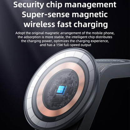Yesido DS26 4-in-1 Magnetic Wireless Charging Stand with Night Light and Fabric Texture