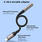 Yesido YAU45 Smart Aux Audio Cable – Integrated Independent Decoding Chip, Heavy-Duty Braided Wire & Aluminum Alloy Shell Supporting Line Control & Voice Calls