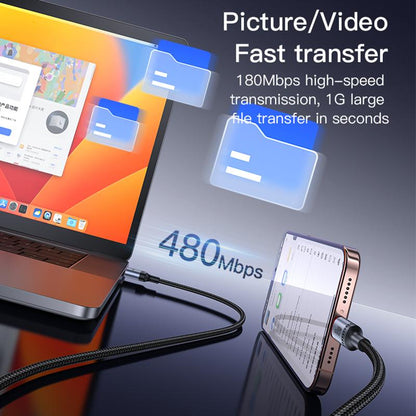 Yesido CA130C 18W Long USB-A to USB-C Cable – 2m 3-Step Molded Braided Nylon & Aluminum Alloy Connectors (3A)