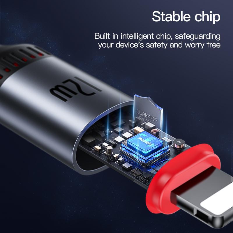 كابل يسيدو Yesido CA130L بطول 2 متر (USB-A إلى Lightning) بقوة 12 واط - مصنع بتقنية التشكيل ثلاثي المراحل ومقاوم للقطع