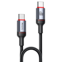 Yesido CA181 Type-C to Type-C PD 60W Fast Charging Data Cable – 1.2m Heavy-Duty 48-Braided Yarn Wire with Aluminum Alloy Shell & 3A Max Output
