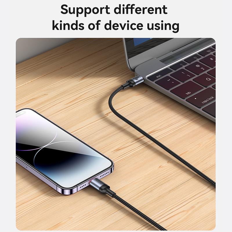 Yesido CA182 Type-C to Lightning PD 27W Fast Charging Data Cable – 1.2m Heavy-Duty 48-Braided Yarn Wire with Aluminum Alloy Shell & 3A Max Output