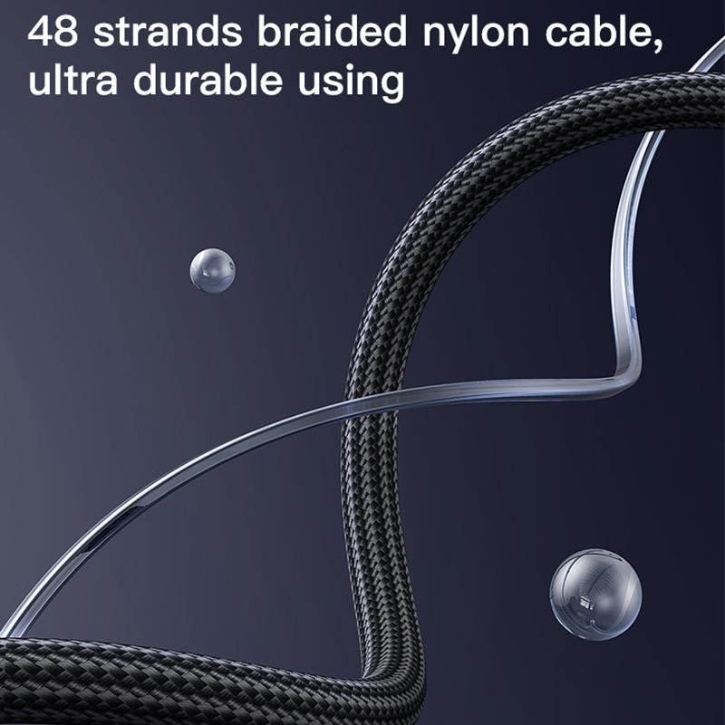 كابل يسيدو Yesido CA183 بطول 2 متر (Type-C إلى Type-C) بقوة 60 واط - تصميم مضفر وهيكل من الألومنيوم