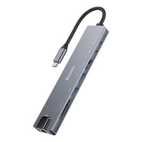 Yesido HB27 8-in-1 Type-C 3.1 Hub Adapter – 100W PD Fast Charging, 4K HDTV, Gigabit RJ45 Ethernet, Dual USB 3.0 & SD/TF Card Reader