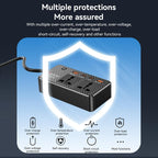 Yesido VC07 200W Car Power Inverter – AC 220V Outlet with QC3.0 & PD Fast Charging Ports (Black)