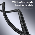 Yesido CA185 240W Type-C to Type-C Aluminum Alloy Data Cable – 1.2m Ultra-Fast Charging (Black)