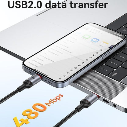 كابل يسيدو Yesido CA186 بطول 2 متر (Type-C إلى Type-C) بقوة شحن خيالية 240 واط - أسود