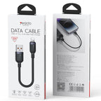 Yesido CA131L 12W Short USB-A to Lightning Charging Cable – 30cm Braided Nylon & Aluminum Alloy Connectors (2.4A)