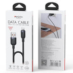 Yesido CA132L 12W USB-A to Lightning Charging Cable – 1.2m Braided Nylon & Aluminum Alloy Connectors (2.4A)