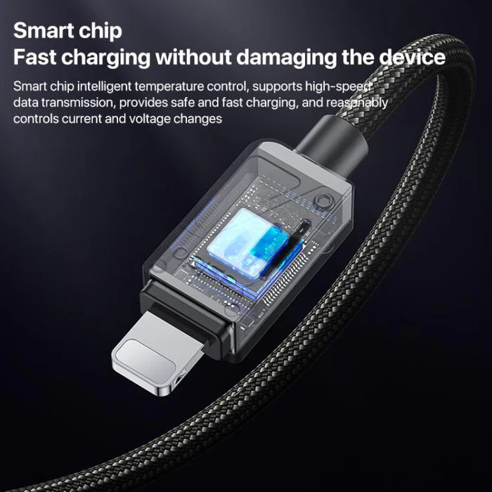 كابل يسيدو Yesido CA135L بطول 1.2 متر (USB-A إلى Lightning) بقوة 12 واط - تصميم مضفر بلونين متميزين وهيكل من سبائك الزنك