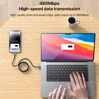 كابل يسيدو Yesido CA135L بطول 1.2 متر (USB-A إلى Lightning) بقوة 12 واط - تصميم مضفر بلونين متميزين وهيكل من سبائك الزنك