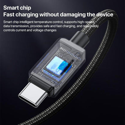 كابل يسيِدو Yesido CA135C بطول 1.2 متر (USB-A إلى Type-C) بقوة 18 واط - تصميم مضفر بلونين متميزين وهيكل من سبائك الزنك